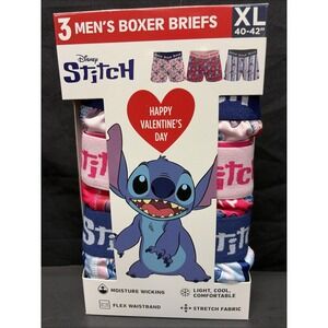Men's Disney Stitch 3 Pk Boxer Brief Size XL (40-42) Valentine's  - New